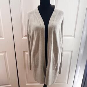 Ann Taylor Size Medium Beige‎ Long Sleeve Cardigan Cotton Mix